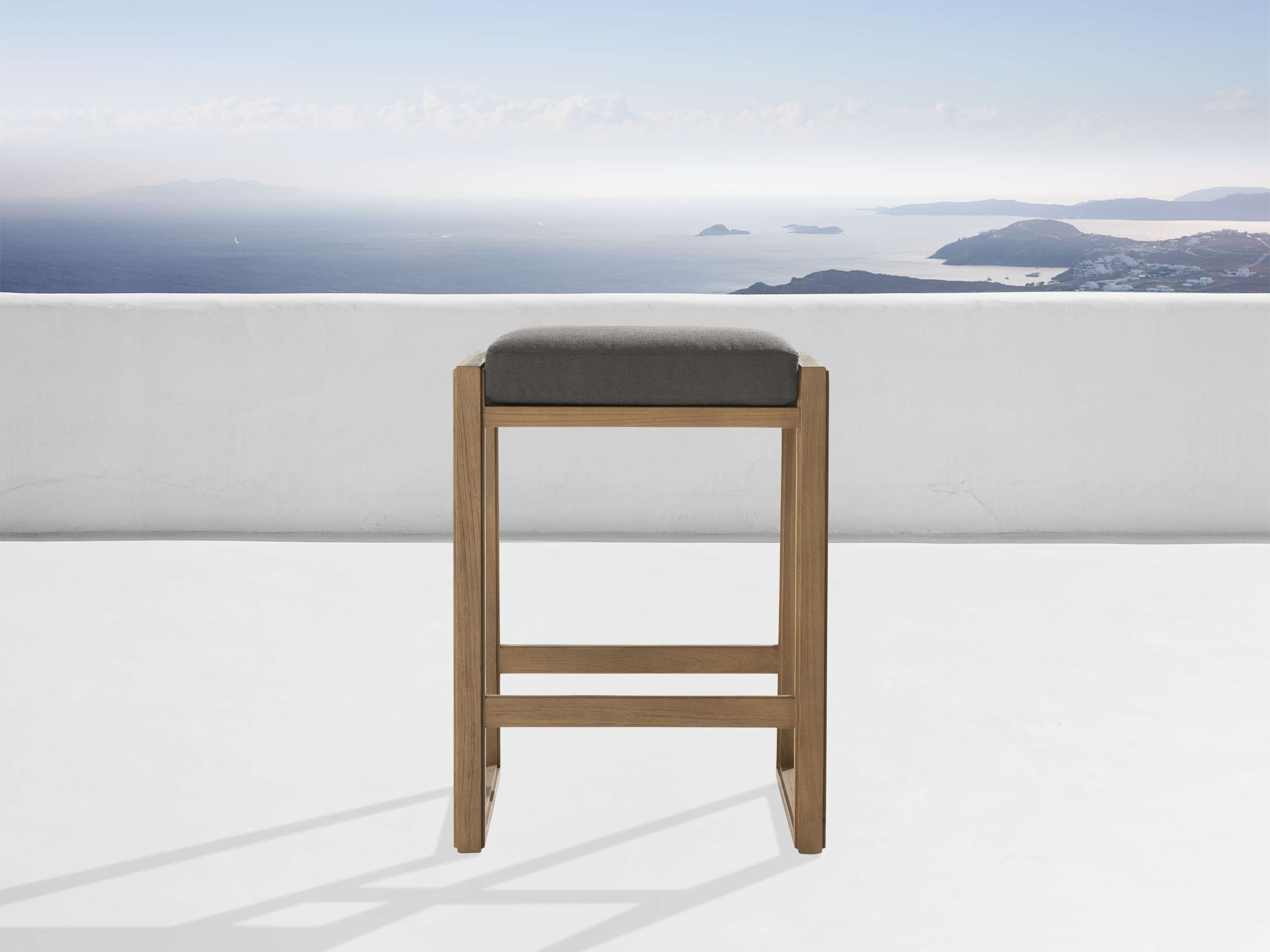 Canyon Outdoor Teak Backless Barstool