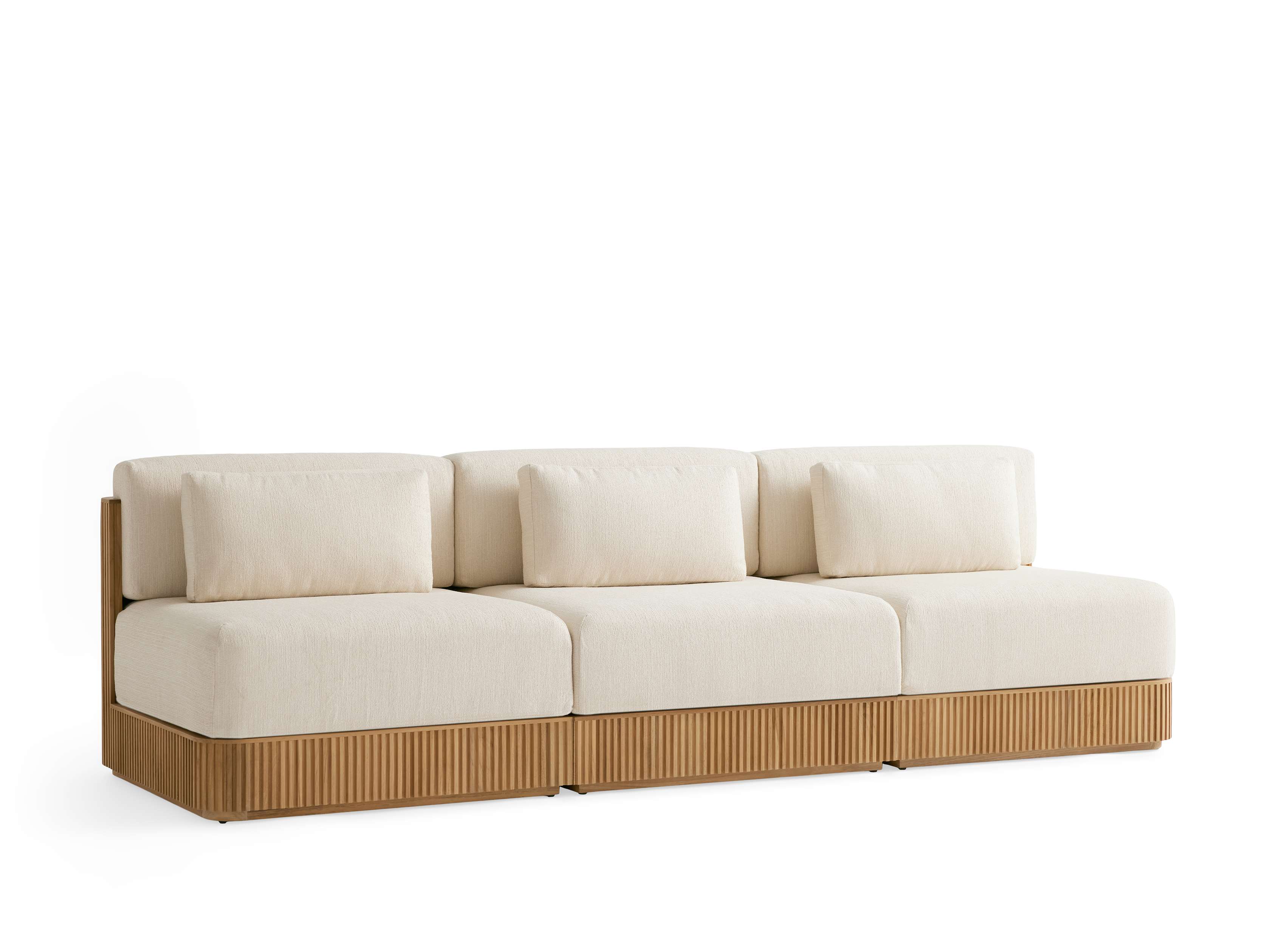 Beaumont Outdoor Teak Three-Piece Modular Sofa