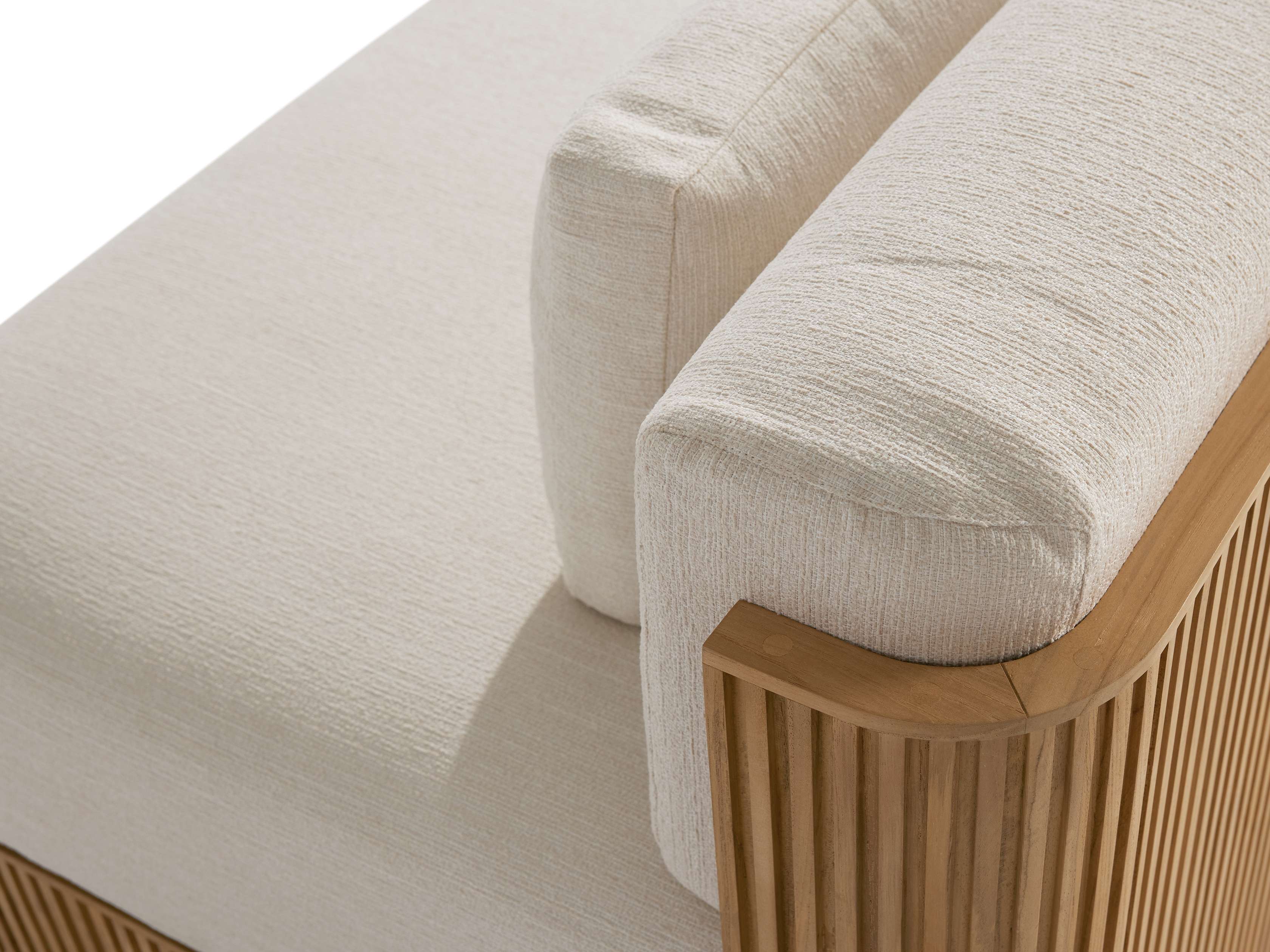 Beaumont Outdoor Teak Three-Piece Modular Sofa - Thumbnail 5