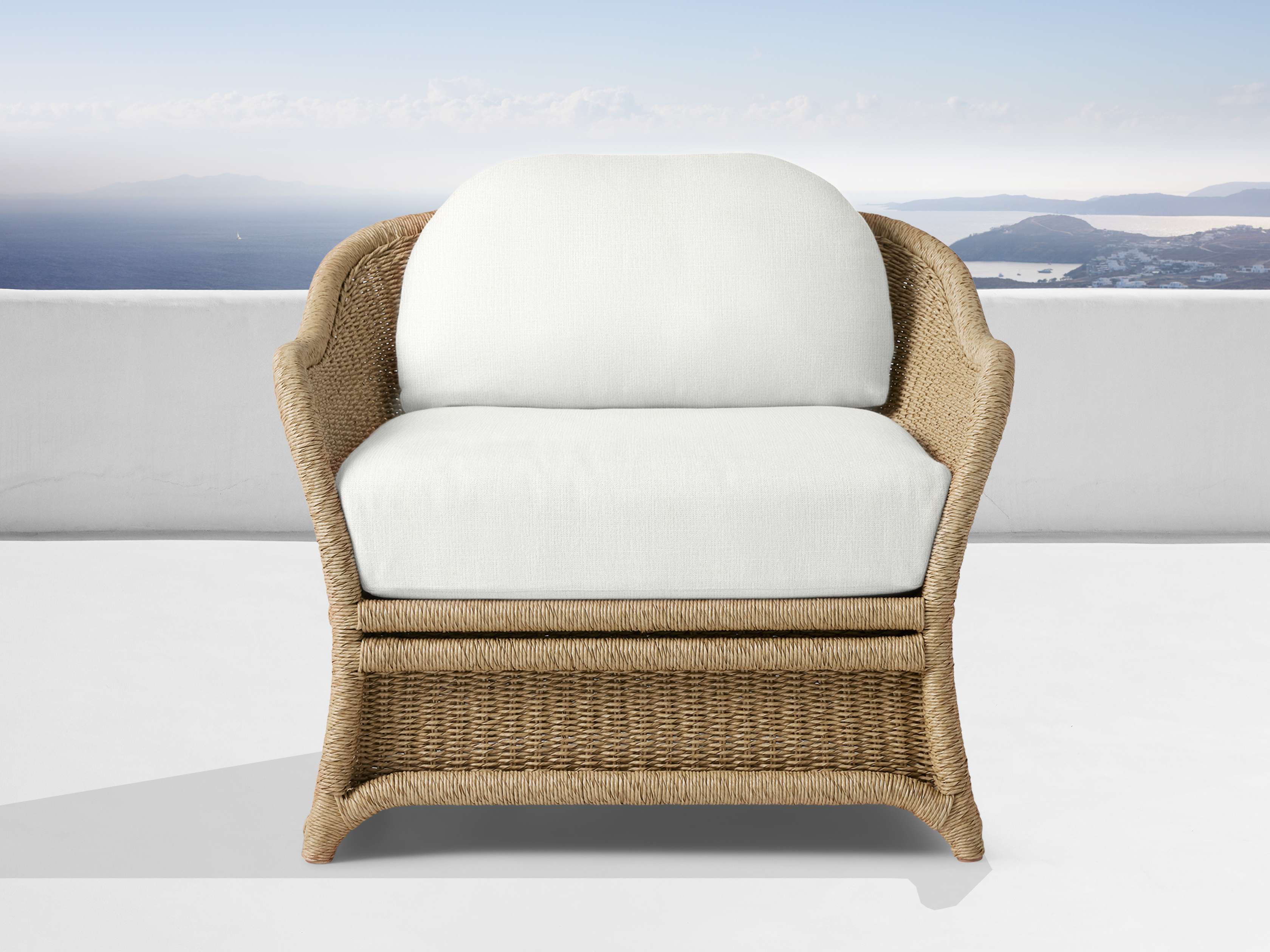 Lounge Chair White All Weather Wicker Fowler Outdoor Lounge