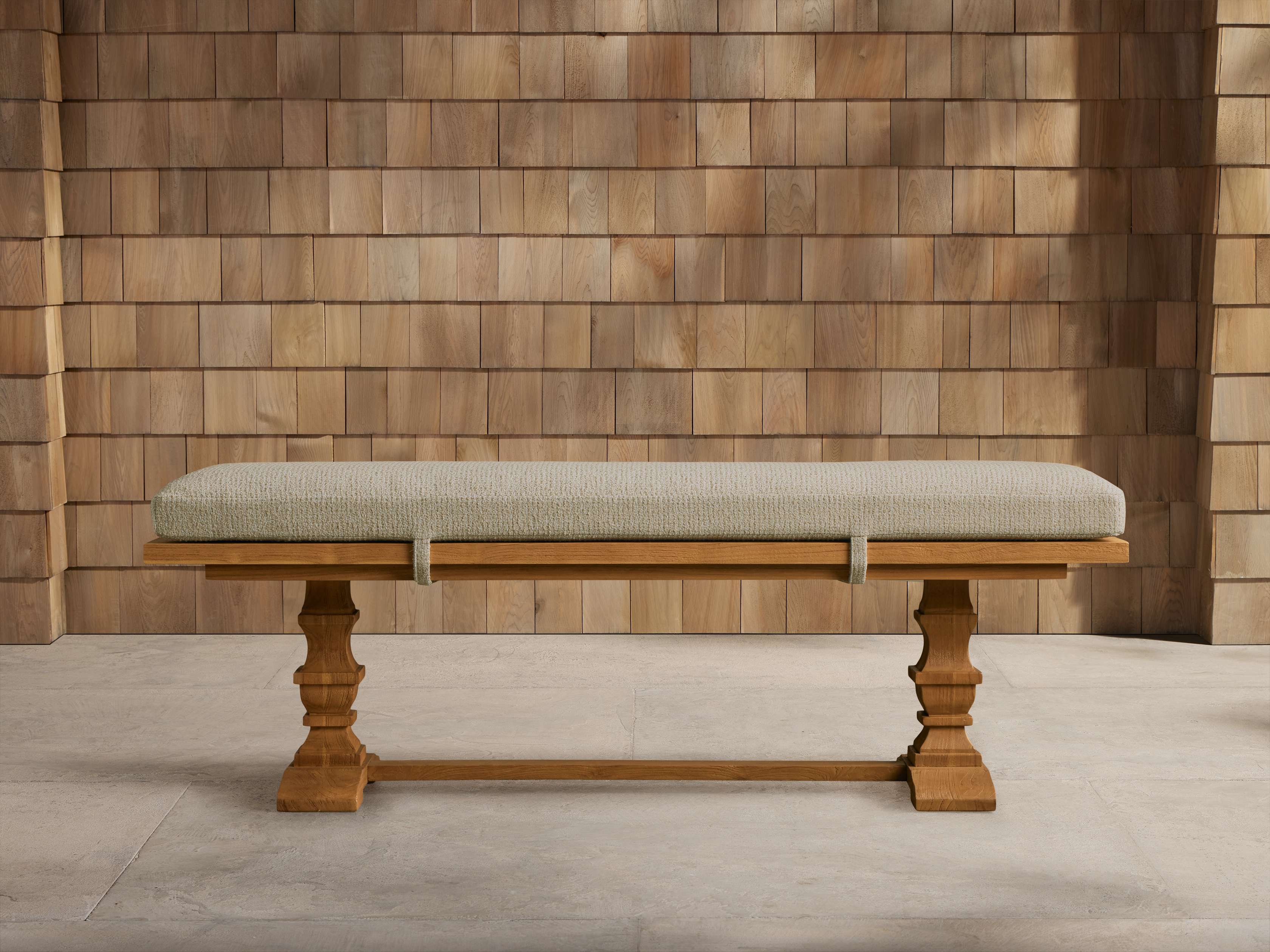 Hamptons Outdoor Dining Bench with Cushion