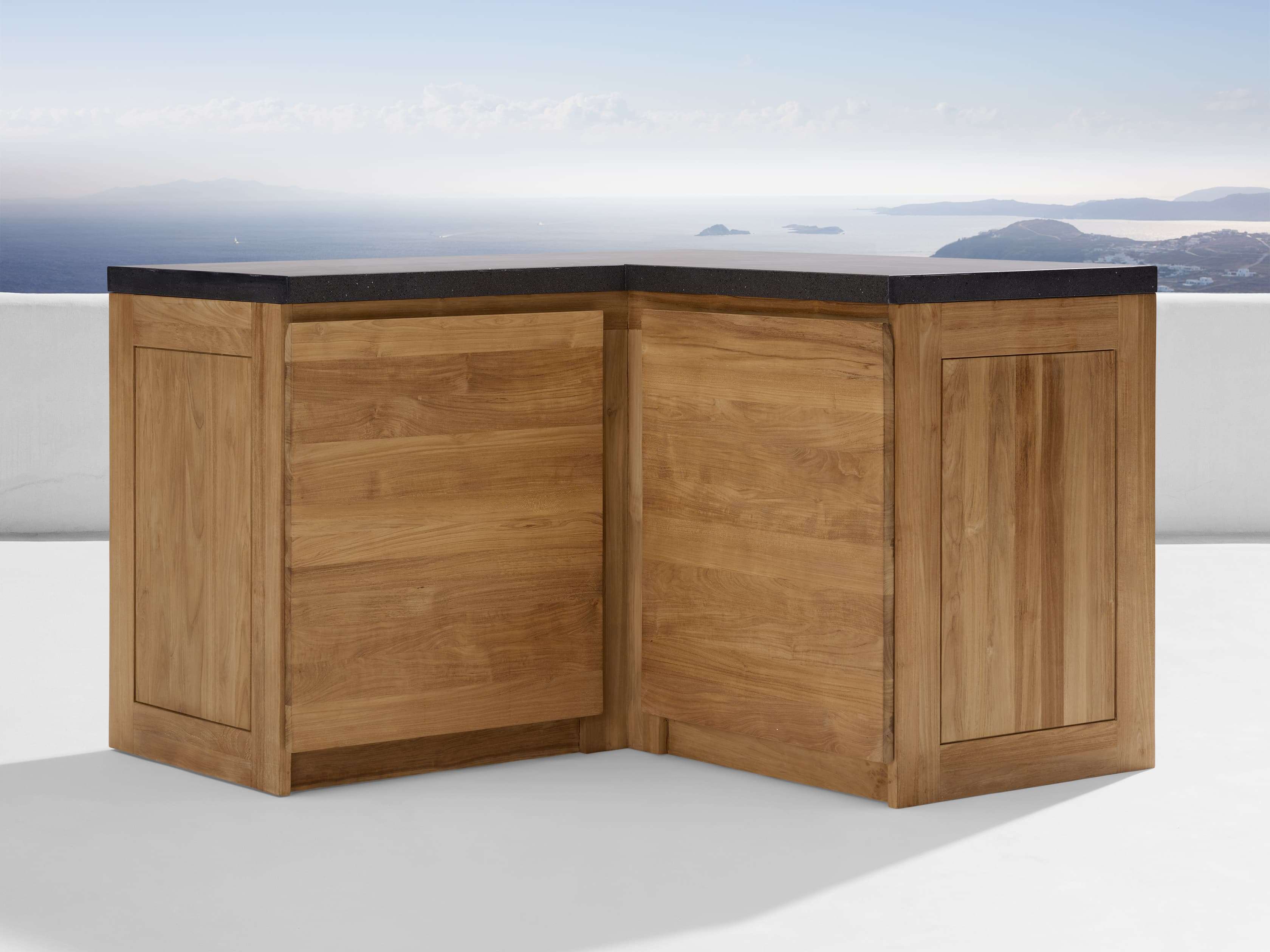 Outdoor Teak Modular Kitchen Corner Cabinet - Thumbnail 5