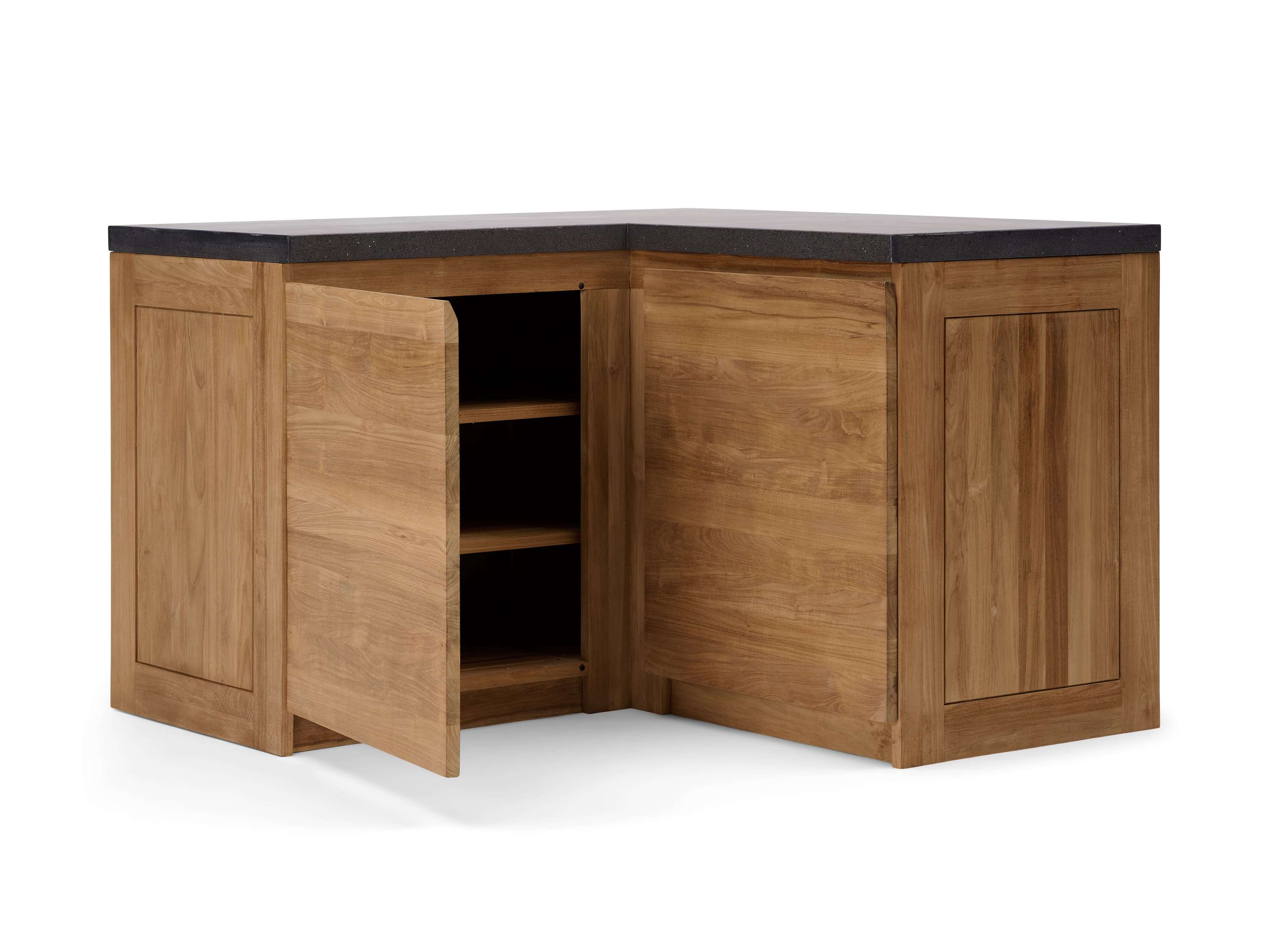 Outdoor Teak Modular Kitchen Corner Cabinet - Thumbnail 3