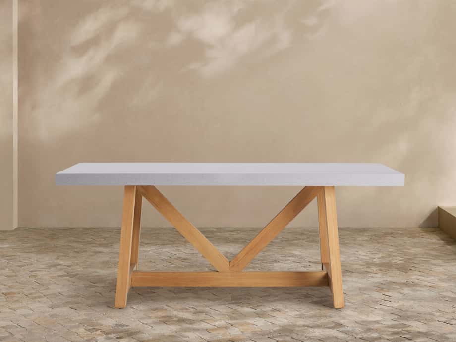 Outdoor Dining Table with French Beam Base