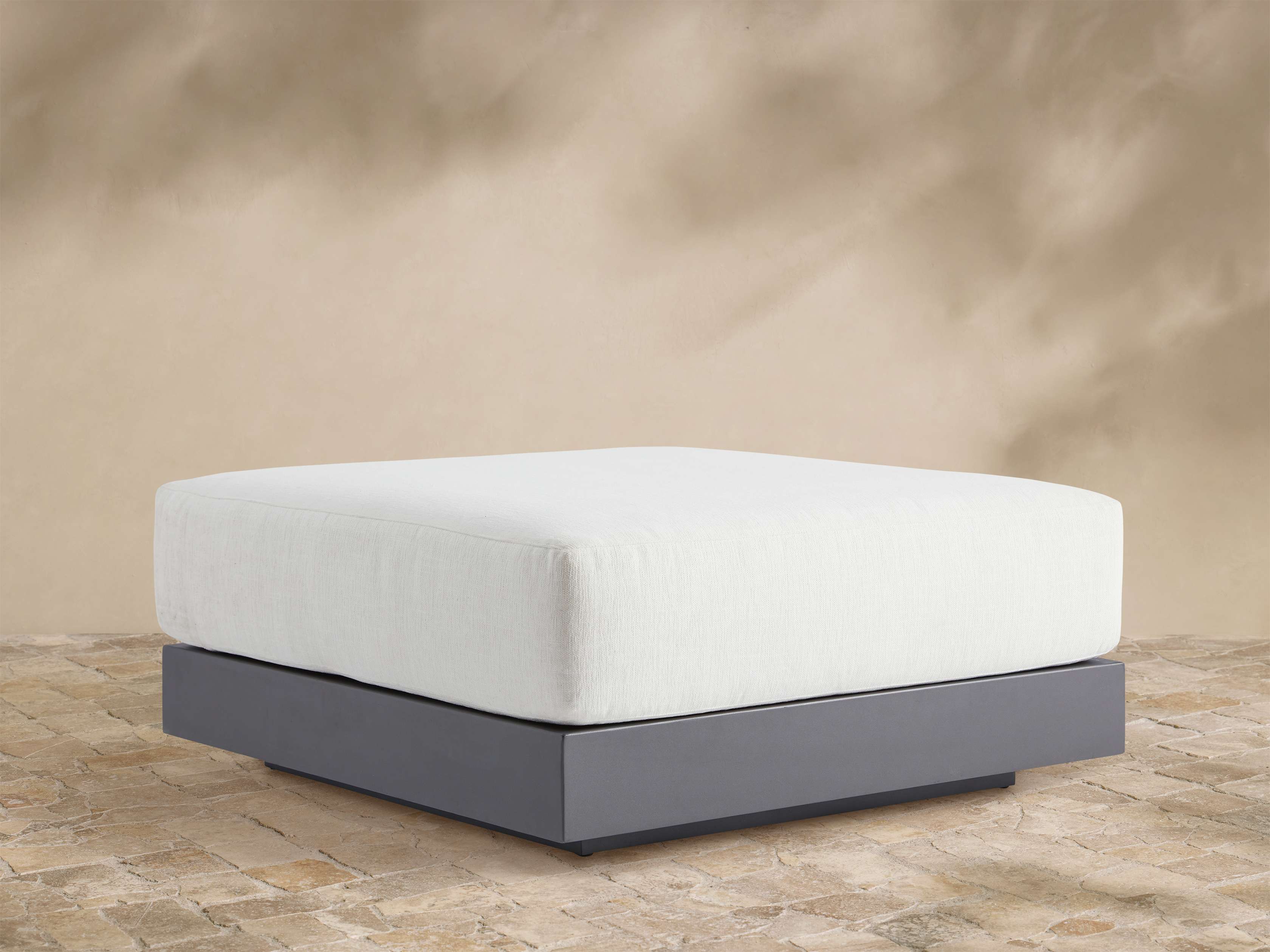 Naxos Outdoor Ottoman in Twilly Grey - Thumbnail 2