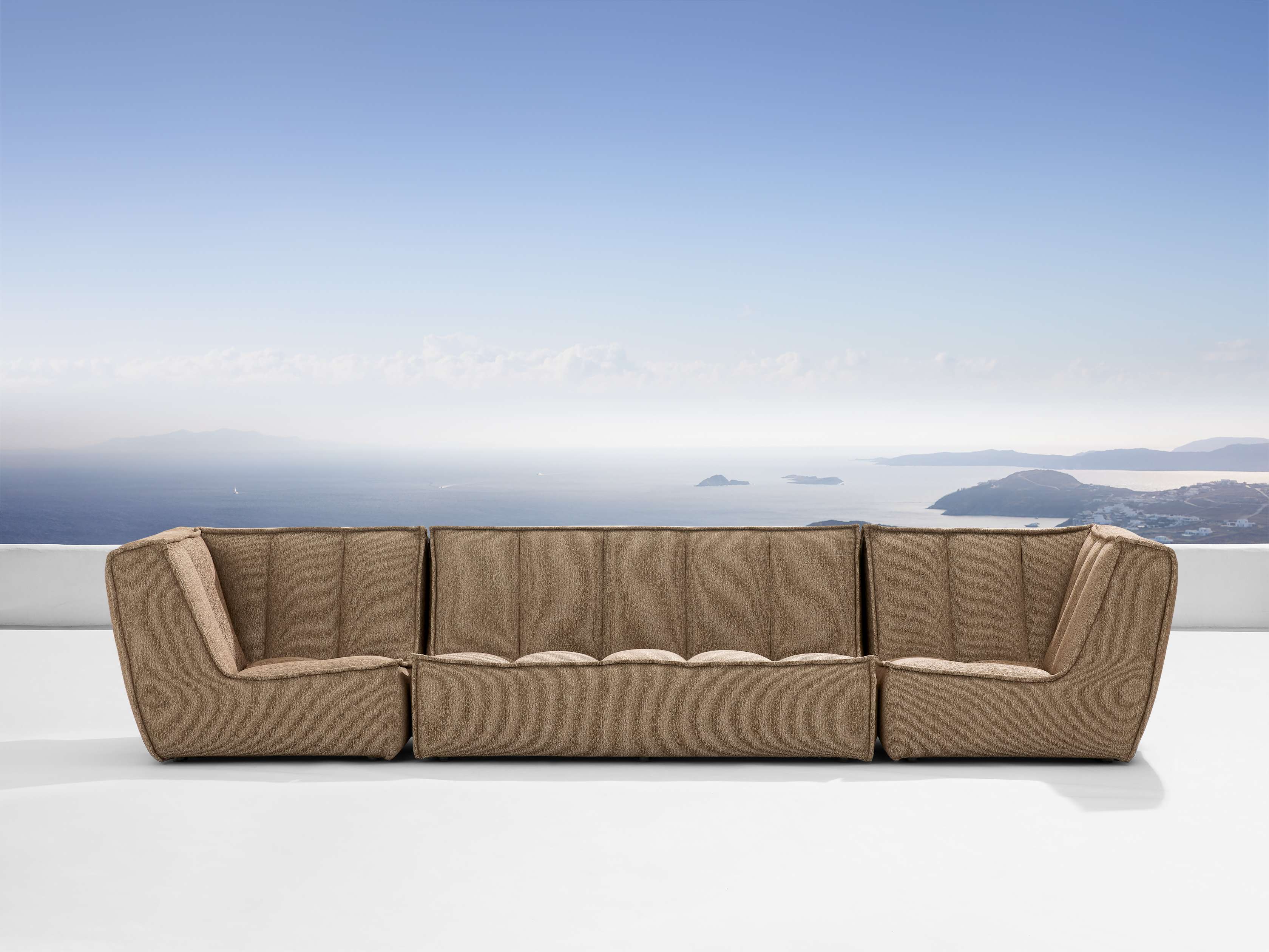 Porto Outdoor Three-Piece Sectional - Thumbnail 3