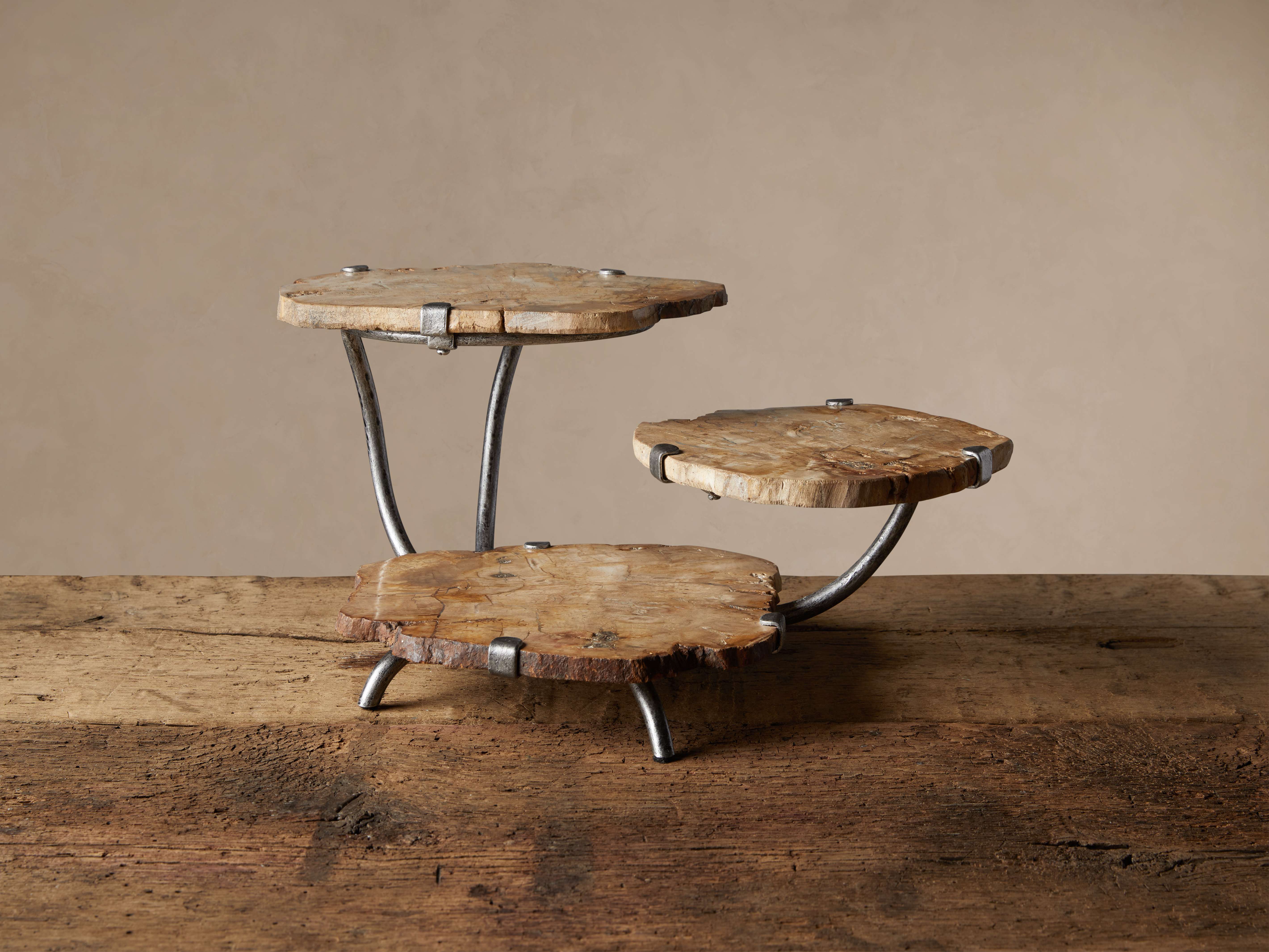 Vintage ＊ petrified wood tray Petrified Wood Triple Tray Server – Arhaus