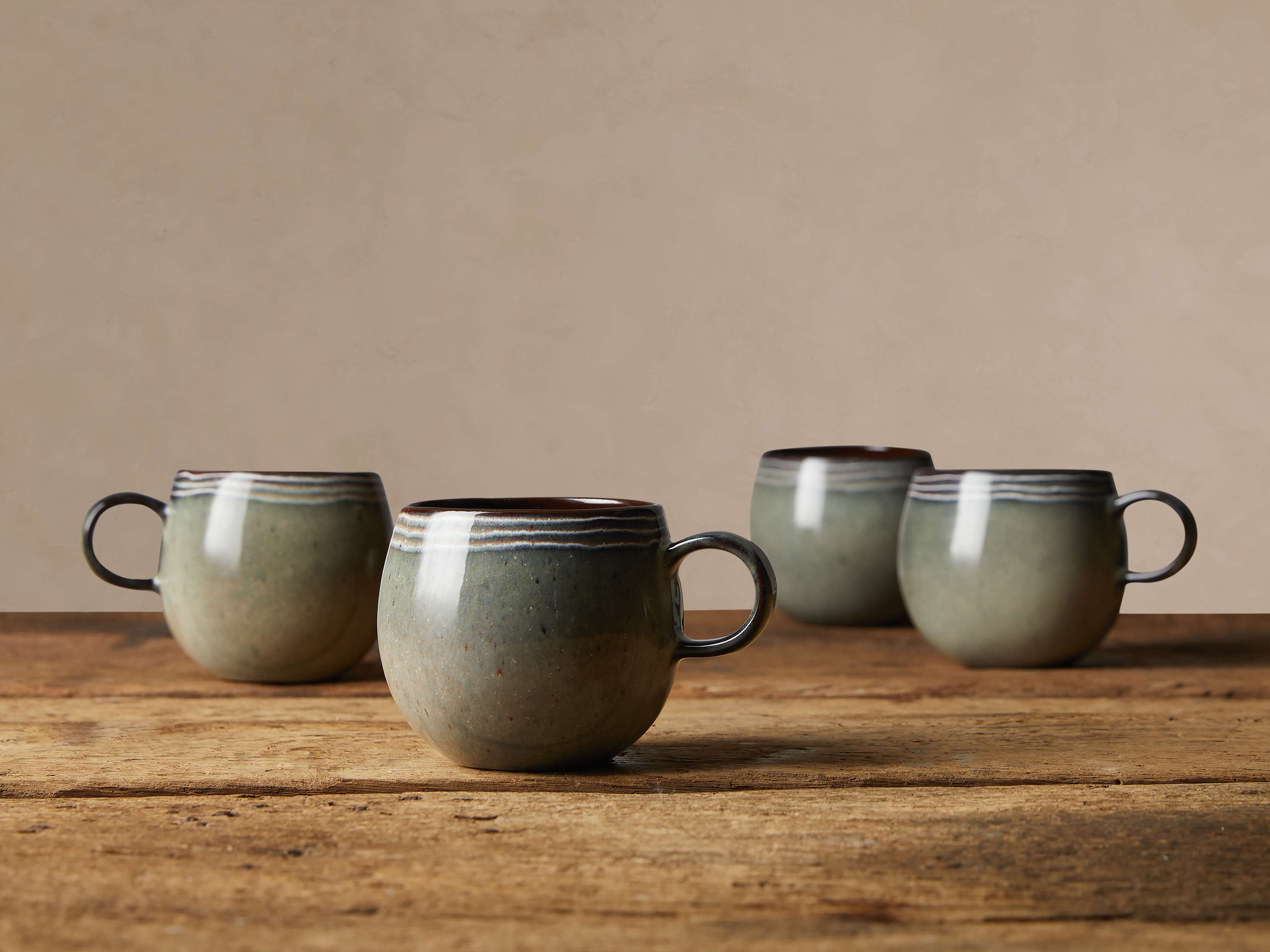 Canyon Mugs (Set Of 4) In Ceramic In Brown | Arhaus