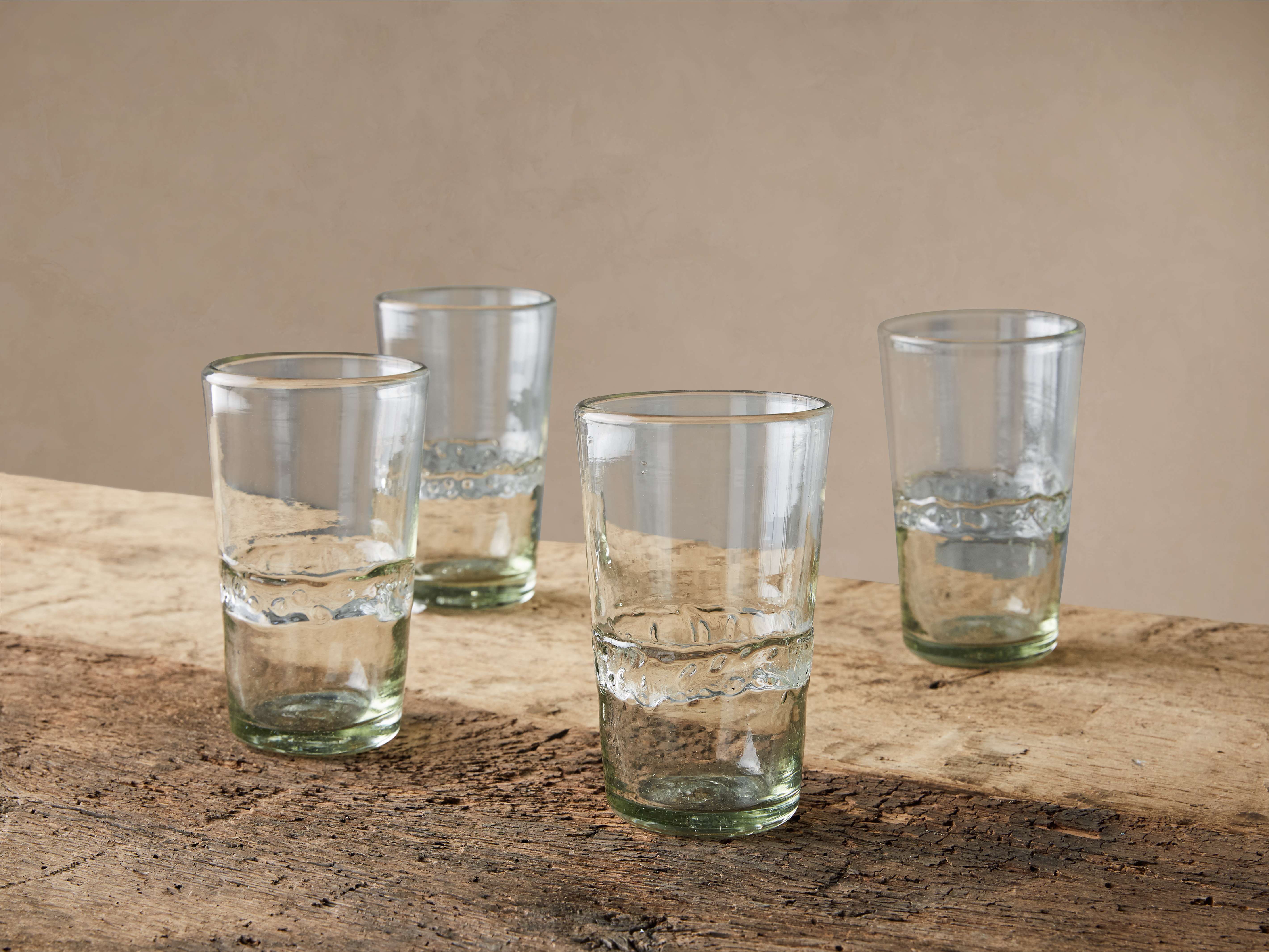 Ribbon Clear Highball Glasses (Set of 4)