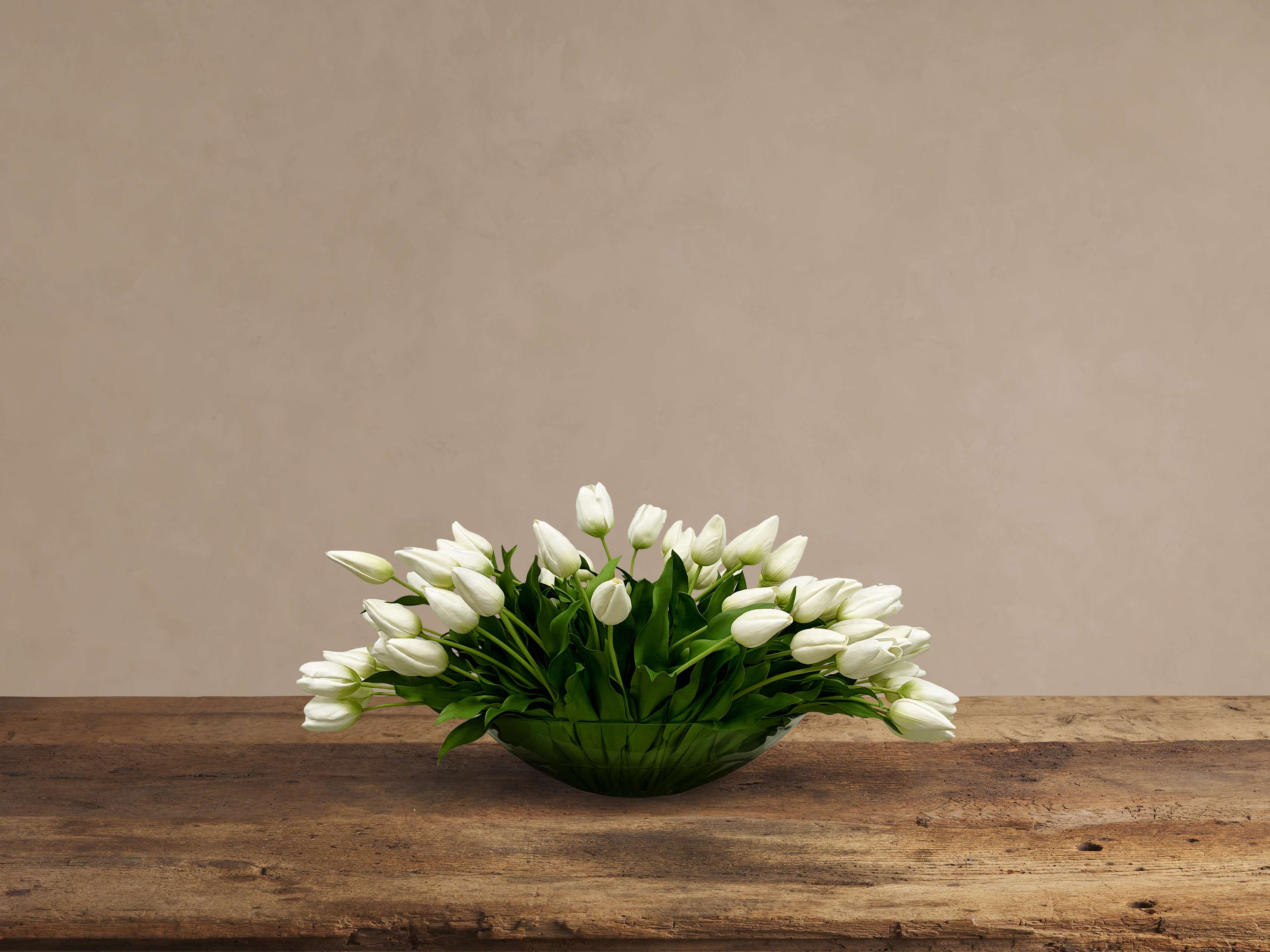 Alternate view of Faux Bountiful White Tulips in Vase