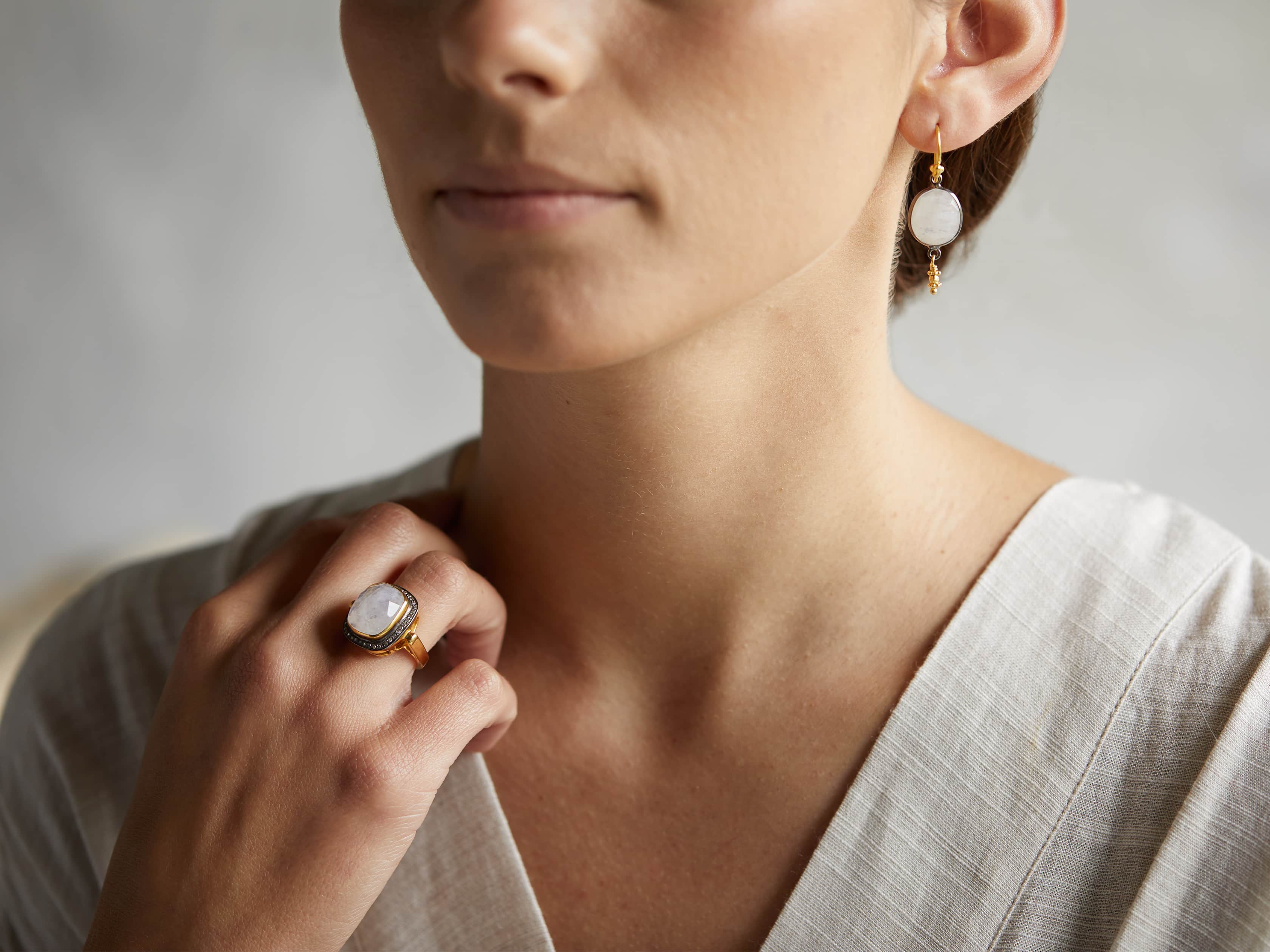 Evening Star Moonstone Ring