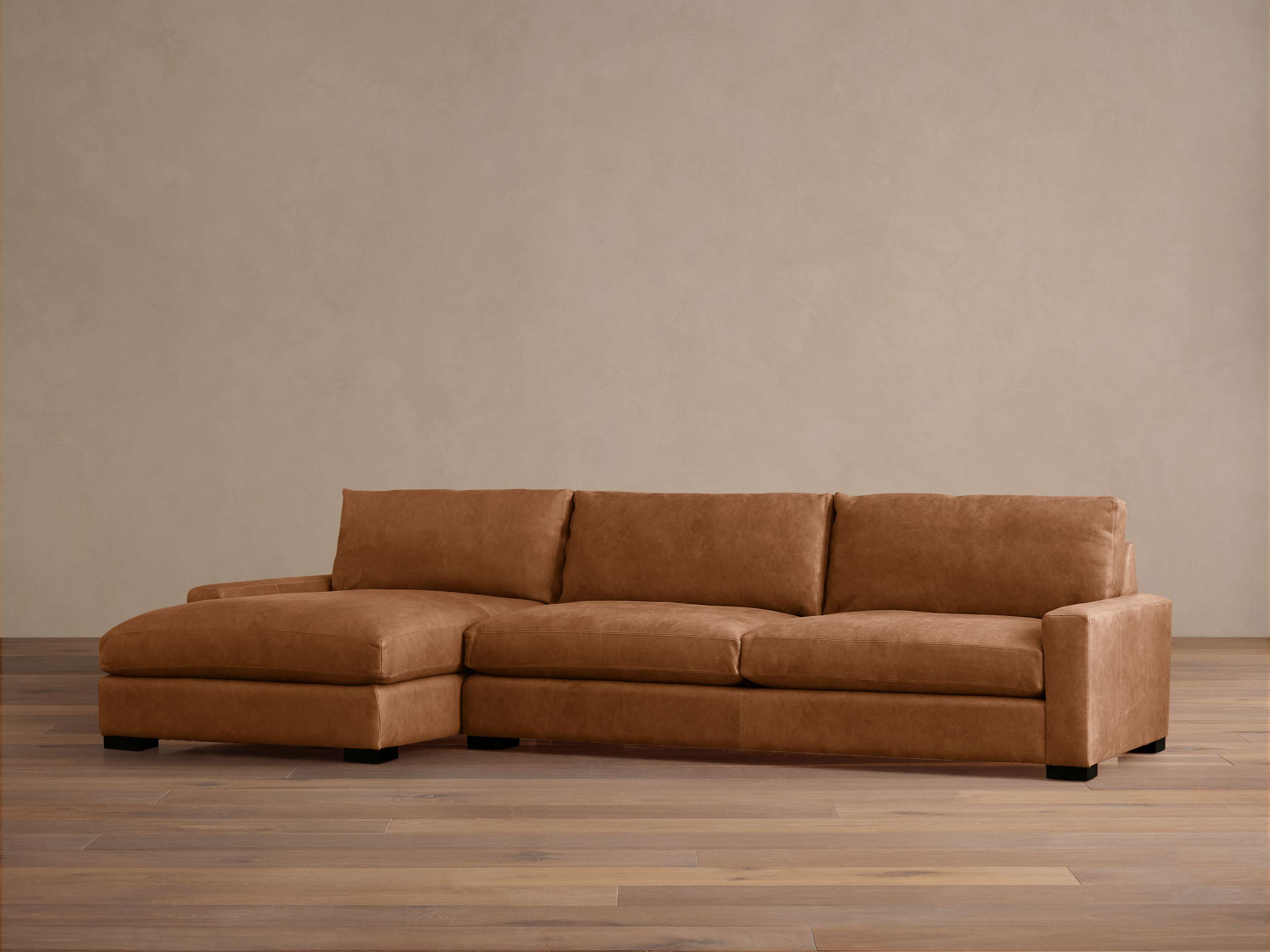 Remington Leather Two Piece Chaise Sectional