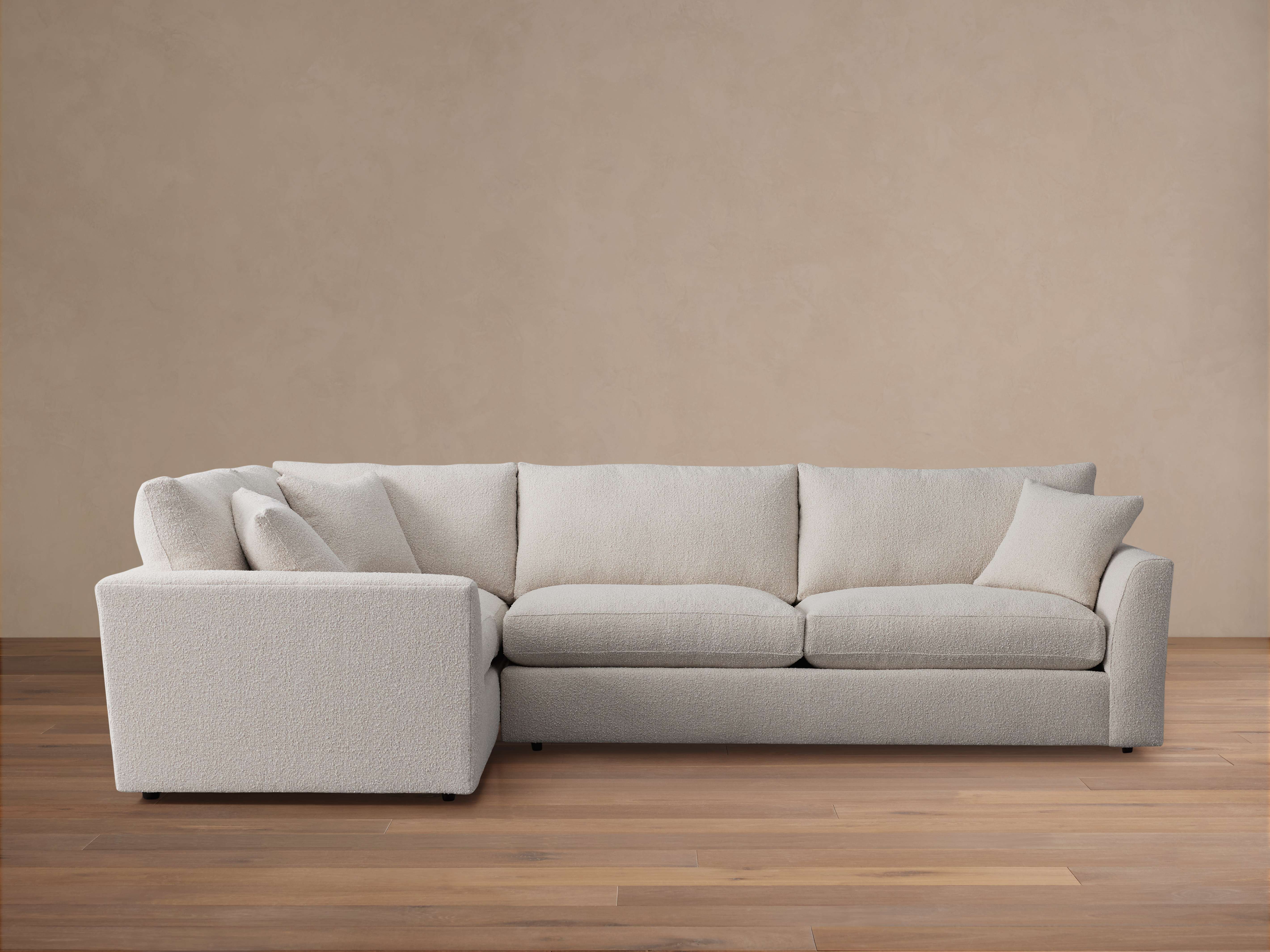 Vernon Two-Piece Sectional Left Side Arm In Upholstered/fabric In Natural Deep 43