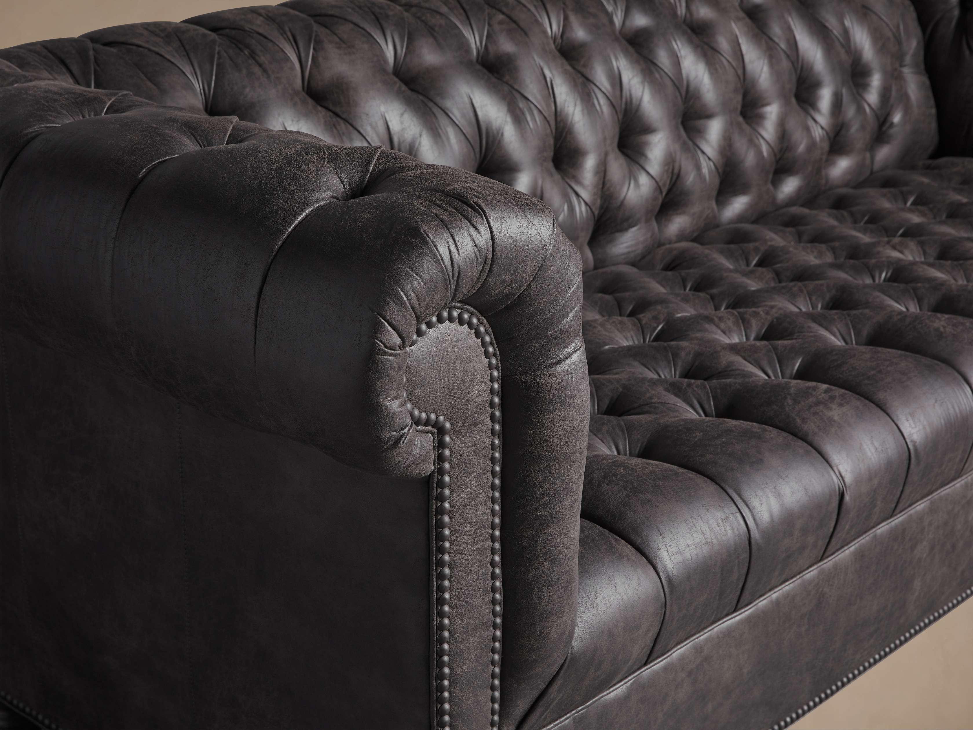 Berwick Faux Leather Sofa - Thumbnail 4