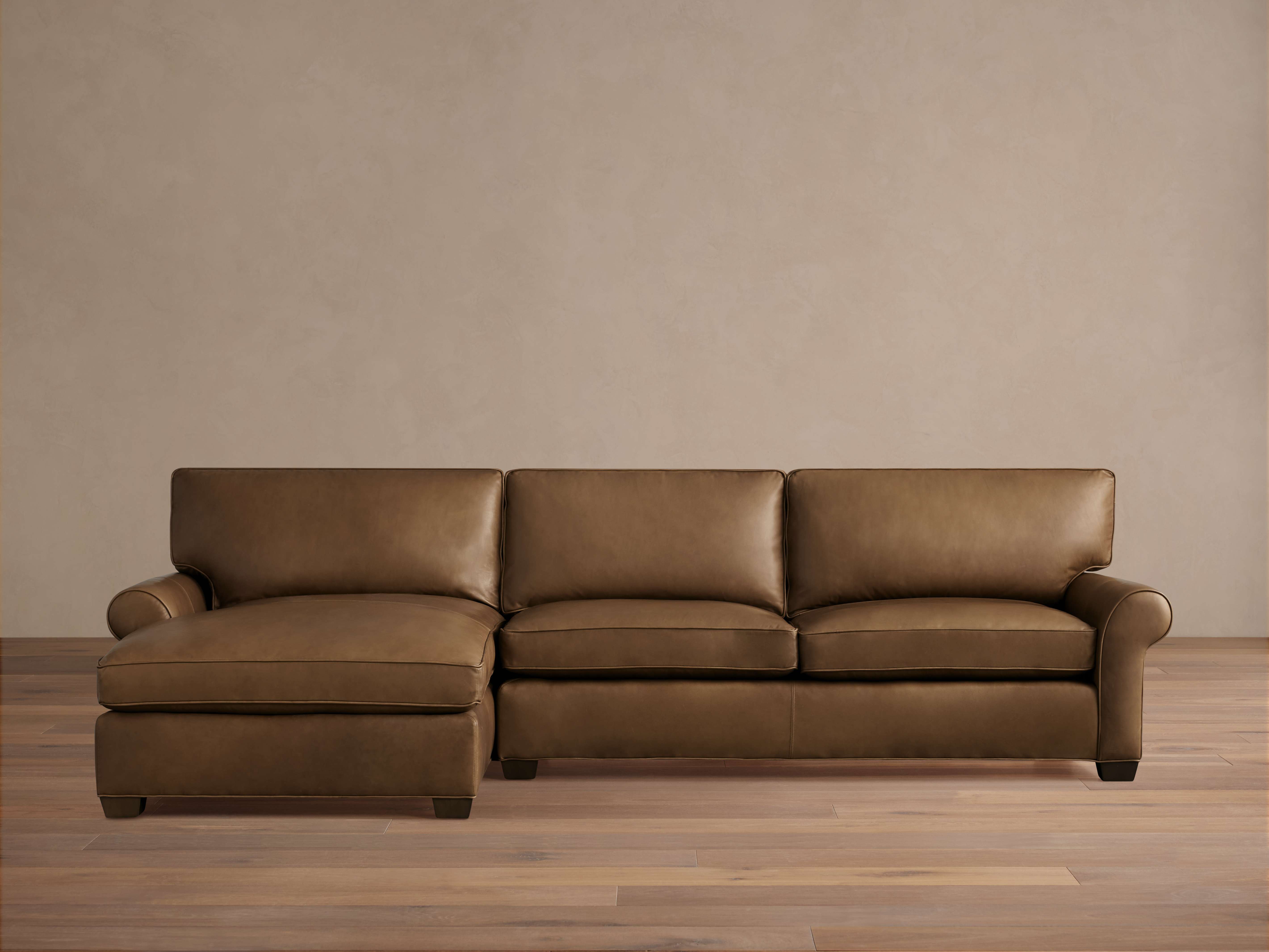 Colby Leather Two-Piece Chaise Sectional