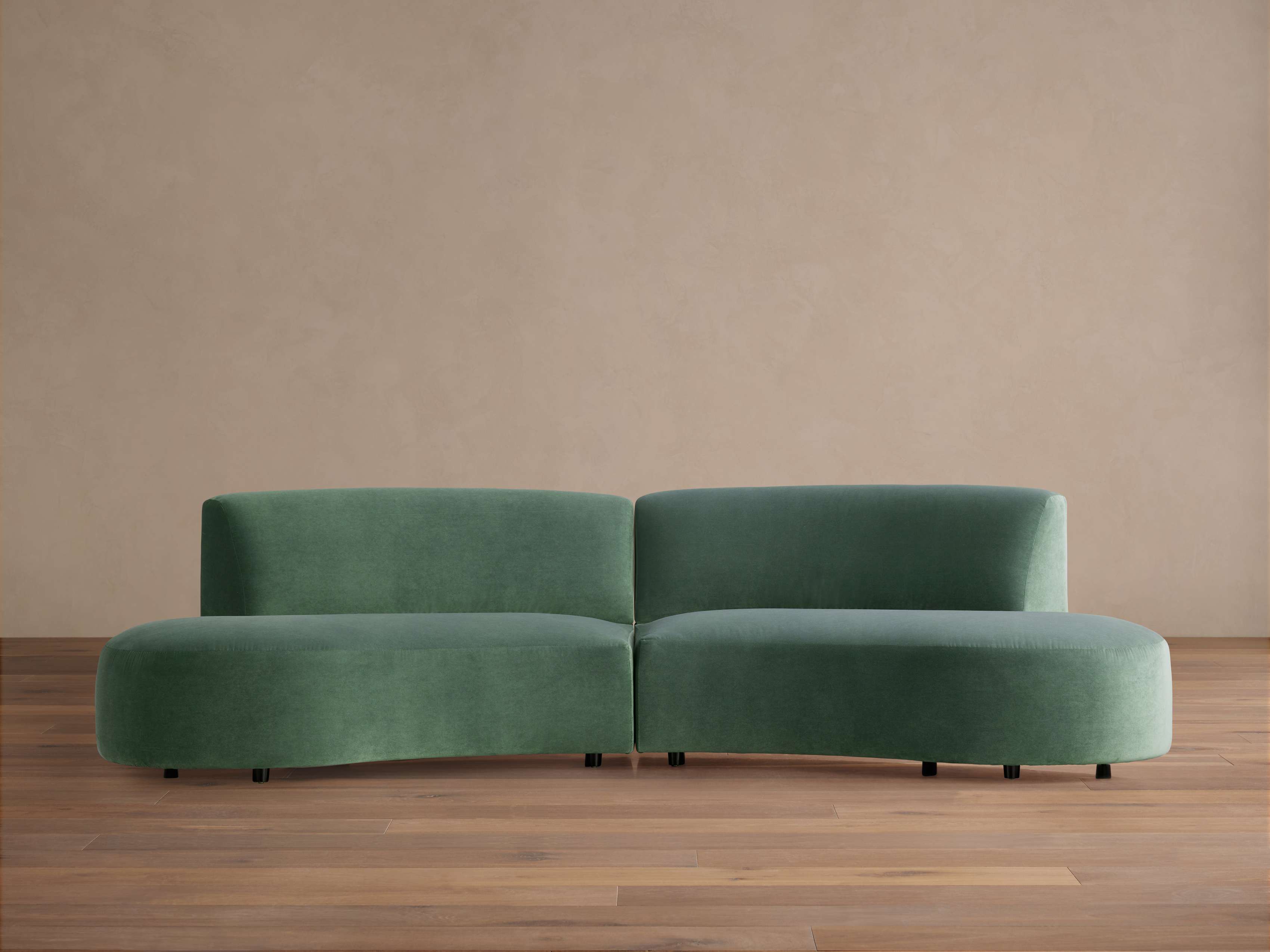 Davis Two-Piece Sectional in Upholstered/fabric in Green | Banks Spa | Arhaus, image size:3400x2550