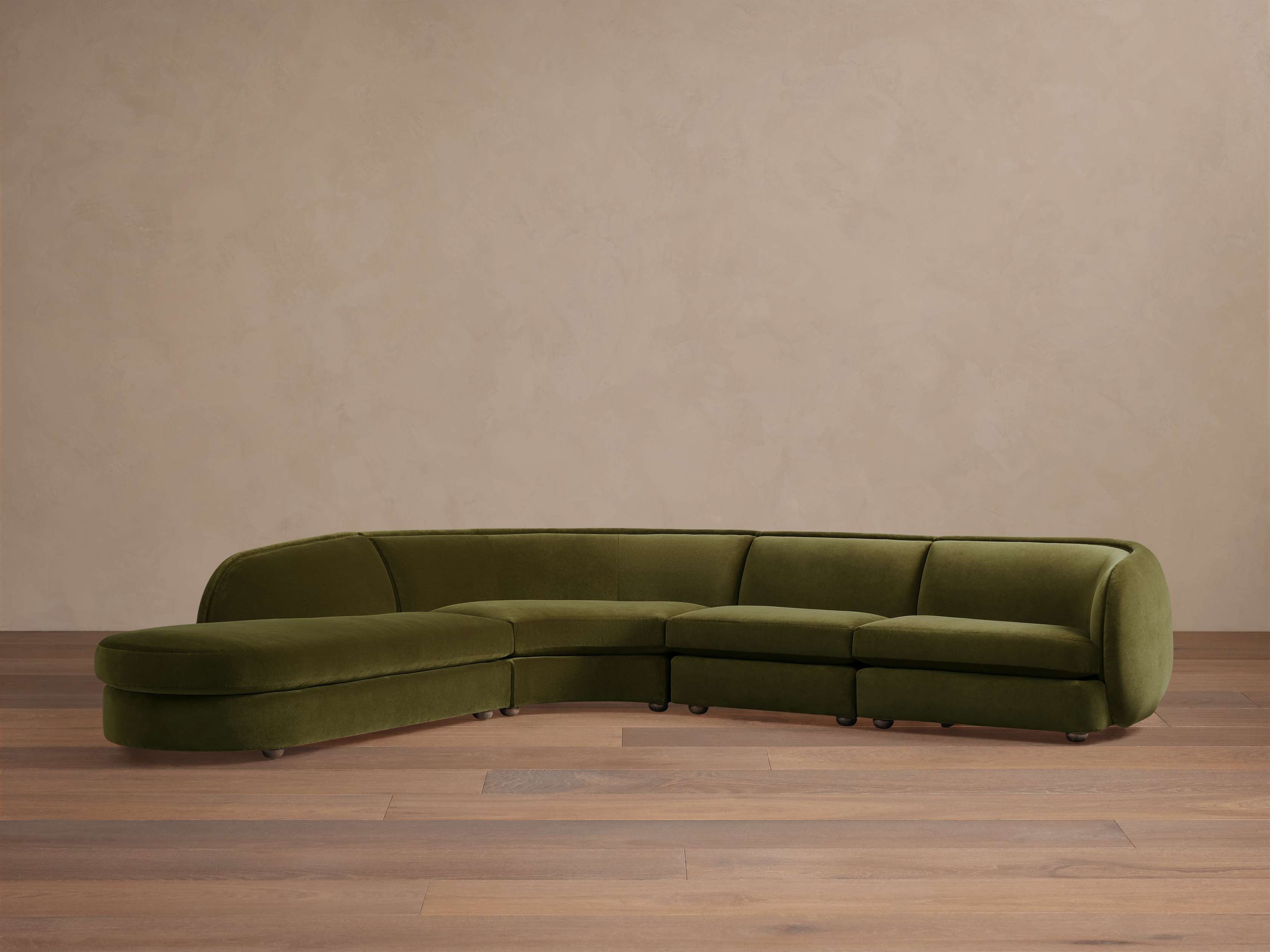 Milana Four-Piece Bumper Sectional