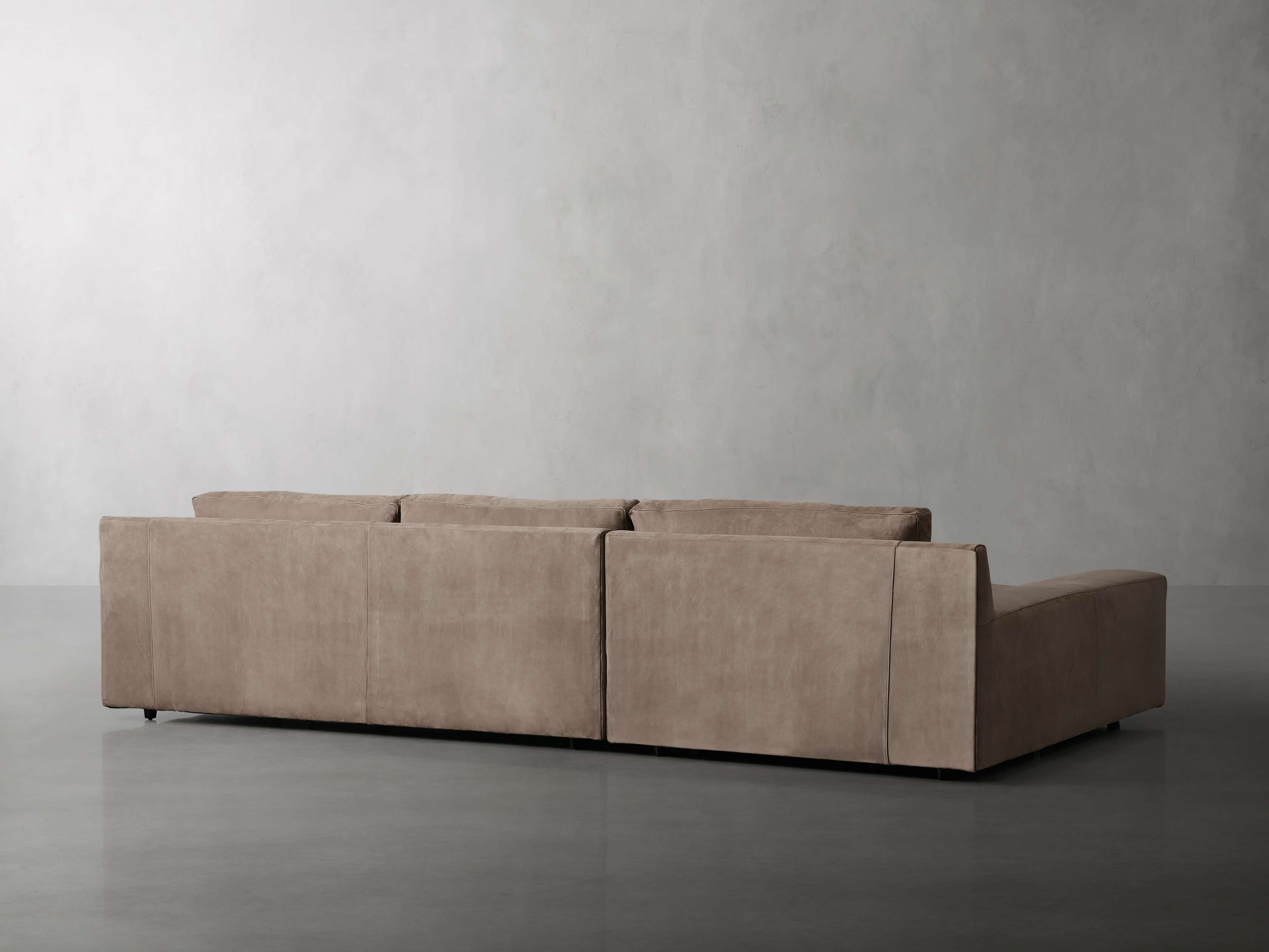 Novoli Nubuck Leather Two-Piece Chaise Sectional - Thumbnail 5