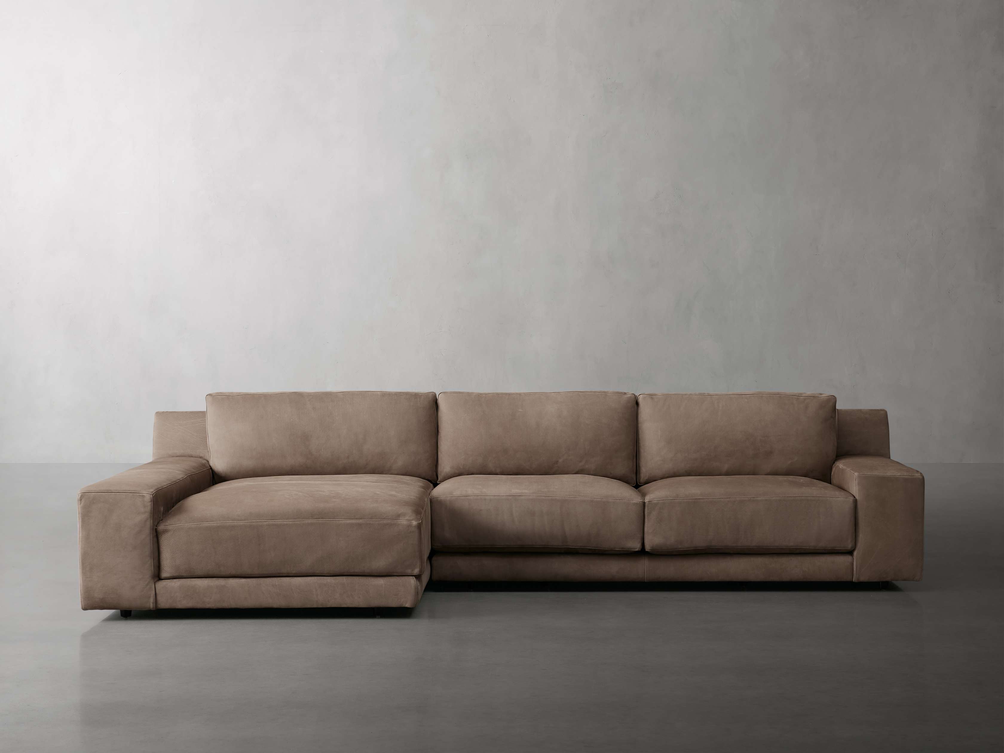 Novoli Nubuck Leather Two-Piece Chaise Sectional – Arhaus, image size:3360x2520