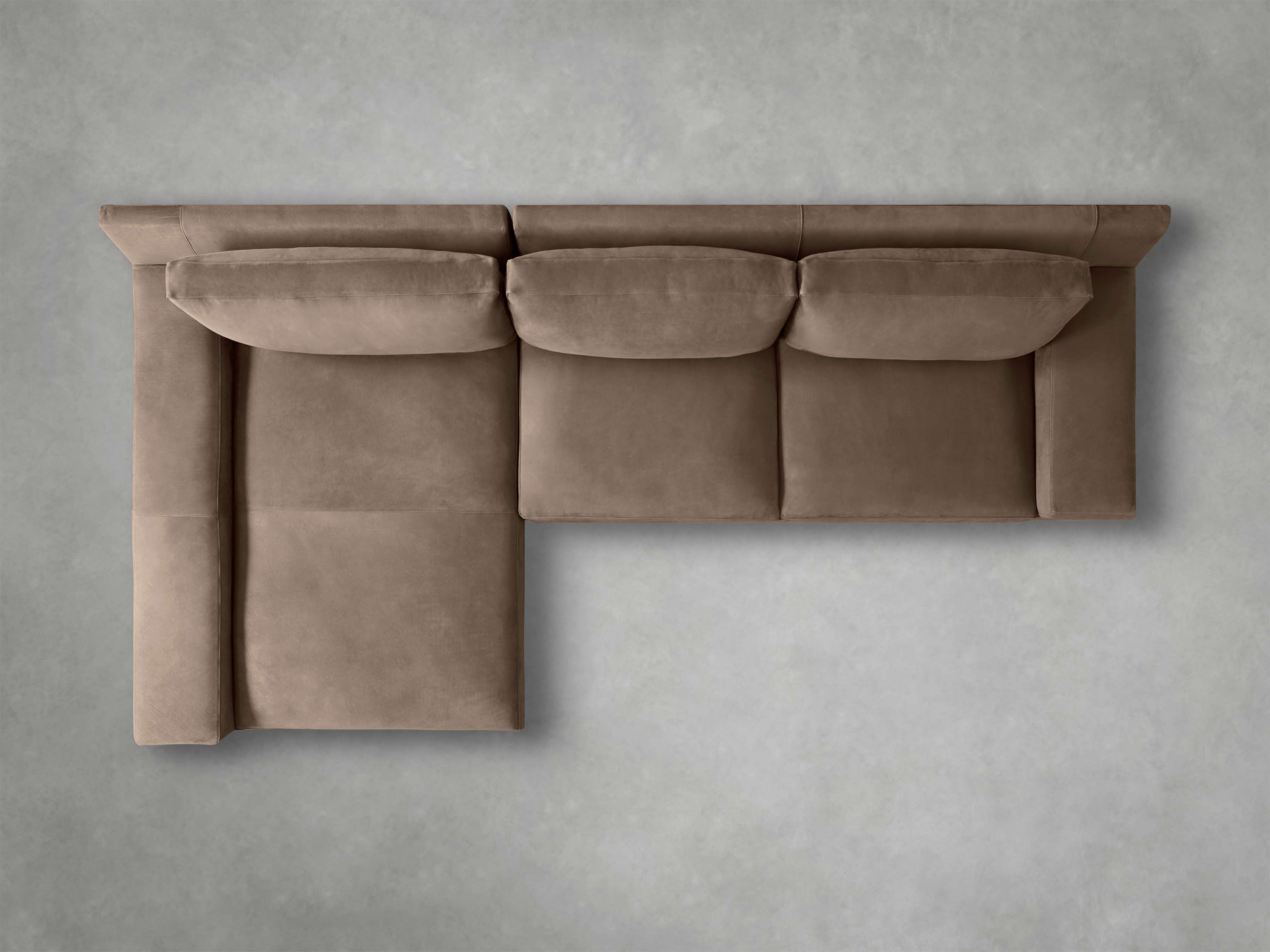 Novoli Nubuck Leather Two-Piece Chaise Sectional - Thumbnail 3